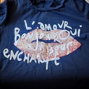 Studio F XS black shirt with lips